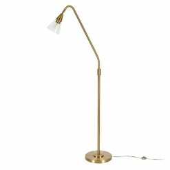 Discount 🧨 Maklaine Contemporary 65.75 " Metal Brushed Brass Arc Floor Lamp ⌛ -Henn&Hart shop 2575407 7 L