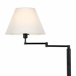 Best reviews of 🎉 Maklaine Modern Metal Swing Arm Floor Lamp With Empire Shade In Black/Bronze 👏 -Henn&Hart shop 2575412 10 L