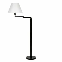 Best reviews of 🎉 Maklaine Modern Metal Swing Arm Floor Lamp With Empire Shade In Black/Bronze 👏 -Henn&Hart shop 2575412 3 L