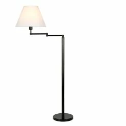 Best reviews of 🎉 Maklaine Modern Metal Swing Arm Floor Lamp With Empire Shade In Black/Bronze 👏 -Henn&Hart shop 2575412 4 L