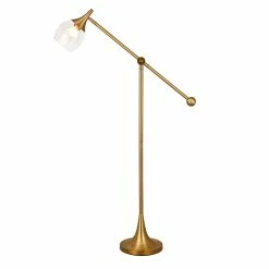 Promo 🤩 Maklaine Contemporary Brass Floor Lamp With Boom Arm In Gold Finish ⭐ 13 Promo 🤩 Maklaine Contemporary Brass Floor Lamp With Boom Arm In Gold Finish ⭐ -Henn&Hart shop 2575421 2 L
