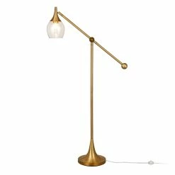 Promo 🤩 Maklaine Contemporary Brass Floor Lamp With Boom Arm In Gold Finish ⭐ 18 Promo 🤩 Maklaine Contemporary Brass Floor Lamp With Boom Arm In Gold Finish ⭐ -Henn&Hart shop 2575421 7 L