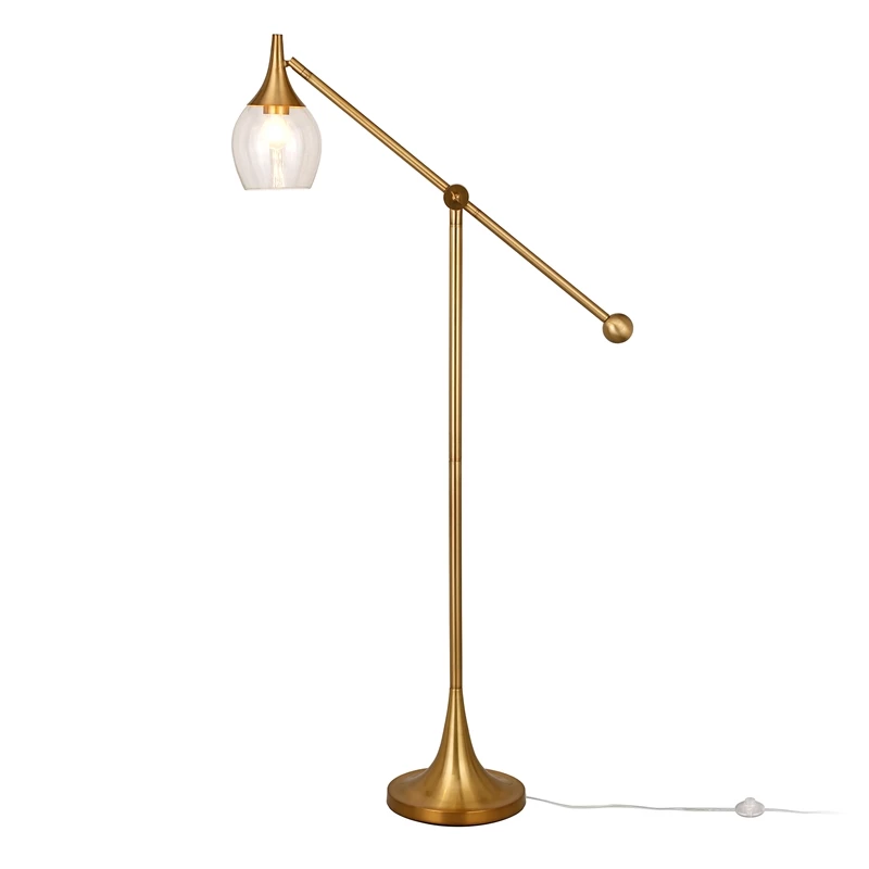 Promo 🤩 Maklaine Contemporary Brass Floor Lamp With Boom Arm In Gold Finish ⭐ 10 Promo 🤩 Maklaine Contemporary Brass Floor Lamp With Boom Arm In Gold Finish ⭐ - Image 8