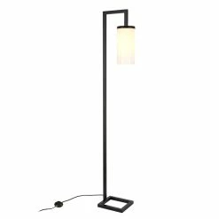 Brand new 🔥 Maklaine Industrial Metal Floor Lamp With Milk Glass Shade In Black/Bronze ⌛ -Henn&Hart shop 2575423 10 L