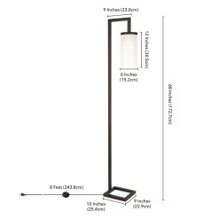 Brand new 🔥 Maklaine Industrial Metal Floor Lamp With Milk Glass Shade In Black/Bronze ⌛ -Henn&Hart shop 2575423 4 L
