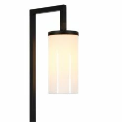 Brand new 🔥 Maklaine Industrial Metal Floor Lamp With Milk Glass Shade In Black/Bronze ⌛ -Henn&Hart shop 2575423 7 L
