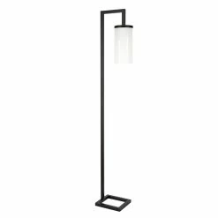 Brand new 🔥 Maklaine Industrial Metal Floor Lamp With Milk Glass Shade In Black/Bronze ⌛ -Henn&Hart shop 2575423 9 L