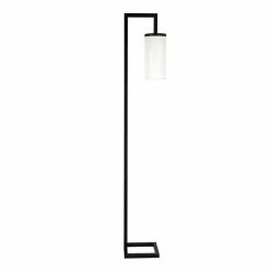 Brand new 🔥 Maklaine Industrial Metal Floor Lamp With Milk Glass Shade In Black/Bronze ⌛