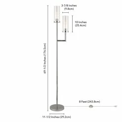 Wholesale ๐ฏ Maklaine Modern 69.5" 2 Bulb Clear Glass Shade Floor Lamp In Nickel And Gray ๐ฅ 16 Wholesale ๐ฏ Maklaine Modern 69.5" 2 Bulb Clear Glass Shade Floor Lamp In Nickel And Gray ๐ฅ -Henn&Hart shop 2575425 4 L