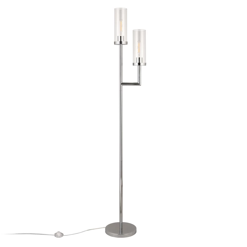 Wholesale ๐ฏ Maklaine Modern 69.5" 2 Bulb Clear Glass Shade Floor Lamp In Nickel And Gray ๐ฅ 11 Wholesale ๐ฏ Maklaine Modern 69.5" 2 Bulb Clear Glass Shade Floor Lamp In Nickel And Gray ๐ฅ - Image 9