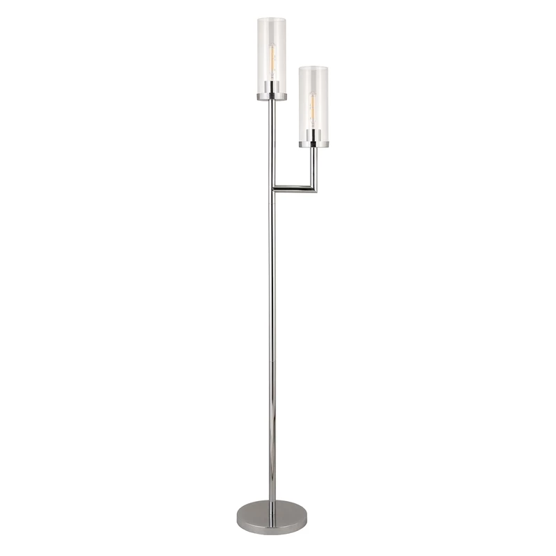 Wholesale ๐ฏ Maklaine Modern 69.5" 2 Bulb Clear Glass Shade Floor Lamp In Nickel And Gray ๐ฅ 3 Wholesale ๐ฏ Maklaine Modern 69.5" 2 Bulb Clear Glass Shade Floor Lamp In Nickel And Gray ๐ฅ