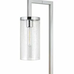 Coupon 😀 Maklaine Industrial Metal Floor Lamp With Cylinder Seeded Glass Shade In Gray 💯 -Henn&Hart shop 2575434 6 L