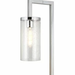 Coupon 😀 Maklaine Industrial Metal Floor Lamp With Cylinder Seeded Glass Shade In Gray 💯 -Henn&Hart shop 2575434 7 L