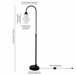 Discount ❤️ Maklaine Contemporary Arced Metal Floor Lamp In Black 🌟 -Henn&Hart shop 2575440 4 L