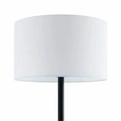 Promo 😍 Maklaine Modern 61.5" Metal Floor Lamp With Fabric Drum Shade In Black/Bronze ✔️ -Henn&Hart shop 2575444 10 L