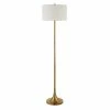 Deals 🧨 Maklaine Modern 61.5" Metal Floor Lamp With Fabric Drum Shade In Gold/Brass 🎉