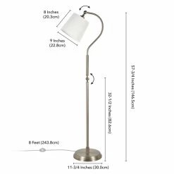 Top 10 🎉 Maklaine Modern Arc Floor Lamp In Brushed Nickel 🥰 -Henn&Hart shop 2575461 6 L