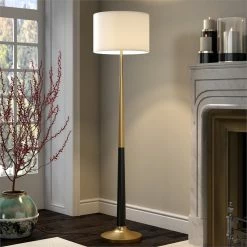 Discount 🥰 Maklaine Mid-Century Two-Tone Floor Lamp In Brushed Brass And Matte Black 😉 -Henn&Hart shop 2575467 8 L