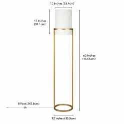 Budget ✔️ Maklaine Industrial Metal Floor Lamp In Brass Finish ⭐ 11 Budget ✔️ Maklaine Industrial Metal Floor Lamp In Brass Finish ⭐ -Henn&Hart shop 2575511 1 L