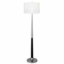 Best deal ⌛ Maklaine Mid-Century Two-Tone Floor Lamp In Brushed Nickel And Matte Black ⭐