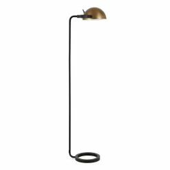 New ❤️ Allora Mid-Century Height Adjustable Floor Lamp In Black And Bronze ✔️