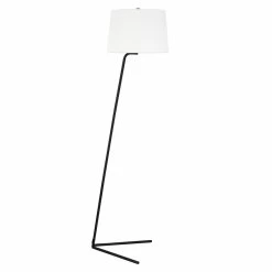 Brand new 🔔 Allora 60.75" Mid-Century Modern Tilted Floor Lamp Fabric Shade In Black/Bronze 💯