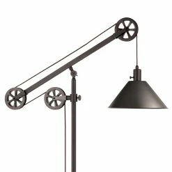 Cheapest 👏 Allora 70" Pulley Metal Black Bronze And Metal Shade Floor Lamp 👍 -Henn&Hart shop 2575701 10 L