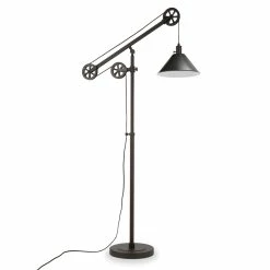 Cheapest 👏 Allora 70" Pulley Metal Black Bronze And Metal Shade Floor Lamp 👍 -Henn&Hart shop 2575701 5 L