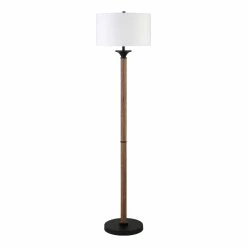 Coupon 🛒 Henn&Hart 66" Rustic Oak/Blackened Bronze Floor Lamp ✔️