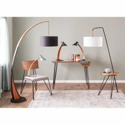 Best deal ⌛ Lumisource Noah Mid-Century Wood And Marble Floor Lamp In Walnut/Black 👍 -Henn&Hart shop 2578916 14 L