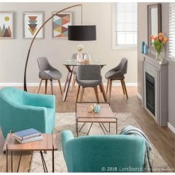 Best deal ⌛ Lumisource Noah Mid-Century Wood And Marble Floor Lamp In Walnut/Black 👍 -Henn&Hart shop 2578916 15 L