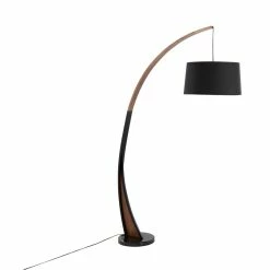 Best deal ⌛ Lumisource Noah Mid-Century Wood And Marble Floor Lamp In Walnut/Black 👍 -Henn&Hart shop 2578916 3 L