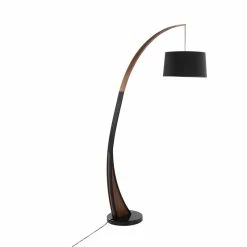 Best deal ⌛ Lumisource Noah Mid-Century Wood And Marble Floor Lamp In Walnut/Black 👍 -Henn&Hart shop 2578916 5 L