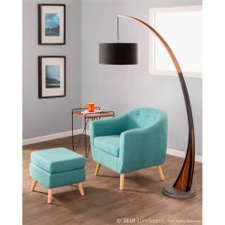 Best deal ⌛ Lumisource Noah Mid-Century Wood And Marble Floor Lamp In Walnut/Black 👍 -Henn&Hart shop 2578916 9 L