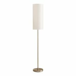 Cheapest 😍 IN Room Furniture Designs Modern Metal Floor Lamp In Brushed Nickel/White ⭐