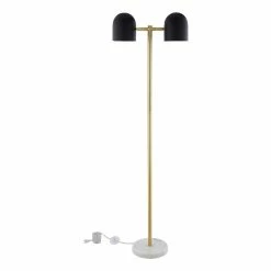 Deals 👏 Posh Living Kaylei Floor Lamp 6ft Power Cord Foot Switch 2 Lights Black ✔️