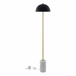 Best Sale 🎁 Posh Living Malaika Floor Lamp 6ft Power Cord Marble Stone Base Stainless Steel 💯