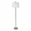 Promo 😀 HomeRoots '63" Nickel Traditional Shaped Floor Lamp With White Empire Shade 🧨 -Henn&Hart shop 2623123 L