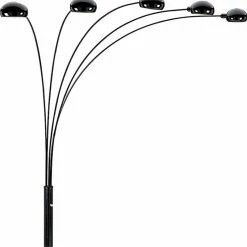 Cheapest 😉 HomeRoots '84" Black Five Light Arc Floor Lamp With Black Dome Shade 🔥 -Henn&Hart shop 2623129 3 L