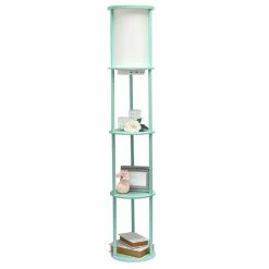 Cheap 🤩 All The Rages Simple Designs 62.5" Round Etagere Organizer Floor Lamp - 2 USB 1 Outlet - Aqua 🔔 -Henn&Hart shop 2623629 11 L