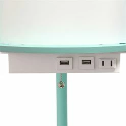 Cheap 🤩 All The Rages Simple Designs 62.5" Round Etagere Organizer Floor Lamp - 2 USB 1 Outlet - Aqua 🔔 -Henn&Hart shop 2623629 6 L