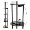 Promo 👍 All The Rages Simple Designs 62.5" Round Etagere Organizer Floor Lamp - 2 USB 1 Outlet - Black ⌛