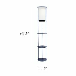 Best Sale ✔️ All The Rages Simple Designs 62.5" Round Etagere Organizer Floor Lamp - 2 USB - 1 Outlet- Navy 🌟 -Henn&Hart shop 2623632 14 L