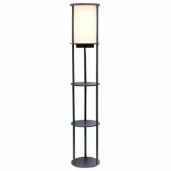 Best Sale ✔️ All The Rages Simple Designs 62.5" Round Etagere Organizer Floor Lamp - 2 USB - 1 Outlet- Navy 🌟 -Henn&Hart shop 2623632 19 L