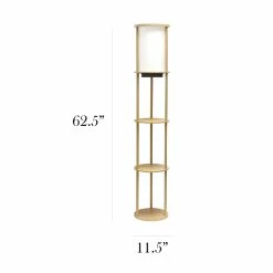 Deals 🔔 All The Rages Simple Designs 62.5" Round Etagere Organizer Floor Lamp - 2 USB - 1 Outlet - Tan 🥰 -Henn&Hart shop 2623633 3 L