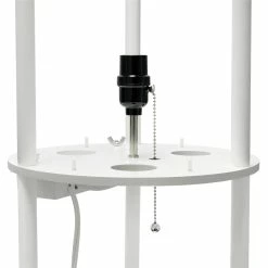 Cheap 👍 All The Rages Simple Designs 62.5" Round Etagere Organizer Floor Lamp - 2USB - 1Outlet - White 👍 -Henn&Hart shop 2623634 7 L