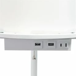 Cheap 👍 All The Rages Simple Designs 62.5" Round Etagere Organizer Floor Lamp - 2USB - 1Outlet - White 👍 -Henn&Hart shop 2623634 9 L
