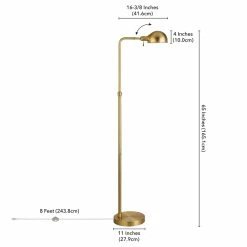 Best deal 🧨 Henn&Hart 18.25" Brushed Brass Finish Metal Floor Lamp 👏 -Henn&Hart shop 2625176 11 L