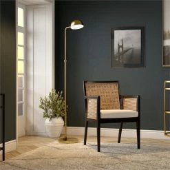 Best deal 🧨 Henn&Hart 18.25" Brushed Brass Finish Metal Floor Lamp 👏 -Henn&Hart shop 2625176 8 L