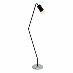 Flash Sale 😍 Renwil Serpentina 1-Light Modern Iron Metal Floor & Marble Lamp In Black 👏